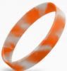 Orange and White Swirl 1/2" Silicone Wristband